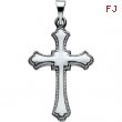 14K White Gold Cross Pendant