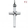 14K White Gold Cross Pendant