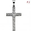 14K White Gold Cross Pendant