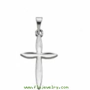 14K White Gold Cross Pendant