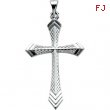 14K White Gold Cross Pendant