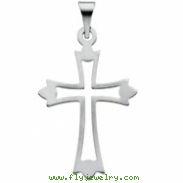 14K White Gold Cross Pendant