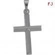 14K White Gold Cross Pendant