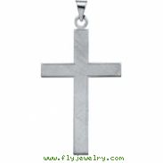 14K White Gold Cross Pendant