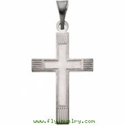 14K White Gold Cross Pendant