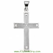14K White Gold Cross Pendant