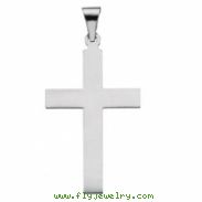 14K White Gold Cross Pendant