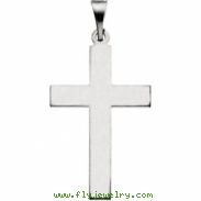 14K White Gold Cross Pendant