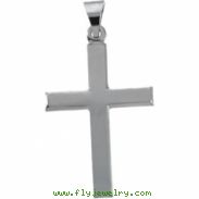 14K White Gold Cross Pendant