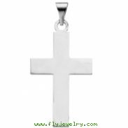 14K White Gold Cross Pendant