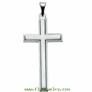 14K White Gold Cross Pendant