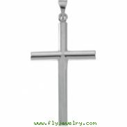 14K White Gold Cross Pendant