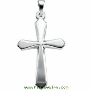 14K White Gold Cross Pendant