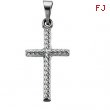 14K White Gold Cross Pendant