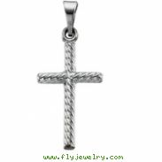 14K White Gold Cross Pendant