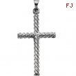 14K White Gold Cross Pendant