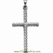 14K White Gold Cross Pendant