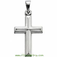 14K White Gold Cross Pendant