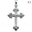 14K White Gold Cross Pendant