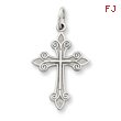 14K White Gold Cross Pendant