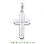 14K White Gold Cross Pendant