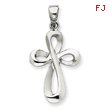 14K White Gold Cross Pendant