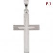 14K White Gold Cross Pendant With Design