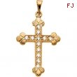14K White Gold Cross Pendant With Diamond