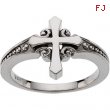 14K White Gold Cross Ring