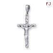 14K White Gold Crucifix Charm