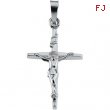 14K White Gold Crucifix Pendant