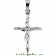 14K White Gold Crucifix Pendant