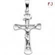 14K White Gold Crucifix Pendant