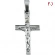 14K White Gold Crucifix Pendant