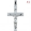 14K White Gold Crucifix Pendant