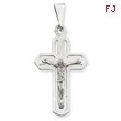 14K White Gold Crucifix Pendant