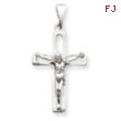 14K White Gold Crucifix Pendant