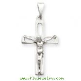 14K White Gold Crucifix Pendant