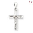 14K White Gold Crucifix Pendant
