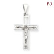 14K White Gold Crucifix Pendant