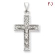 14K White Gold Crucifix Pendant