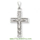 14K White Gold Crucifix Pendant