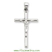 14K White Gold Crucifix Pendant