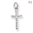 14K White Gold Crucifix Pendant