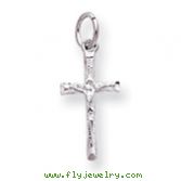 14K White Gold Crucifix Pendant