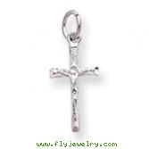 14K White Gold Crucifix Pendant