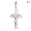 14K White Gold Crucifix Pendant