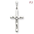 14K White Gold Crucifix Pendant