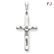 14K White Gold Crucifix Pendant