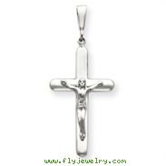 14K White Gold Crucifix Pendant